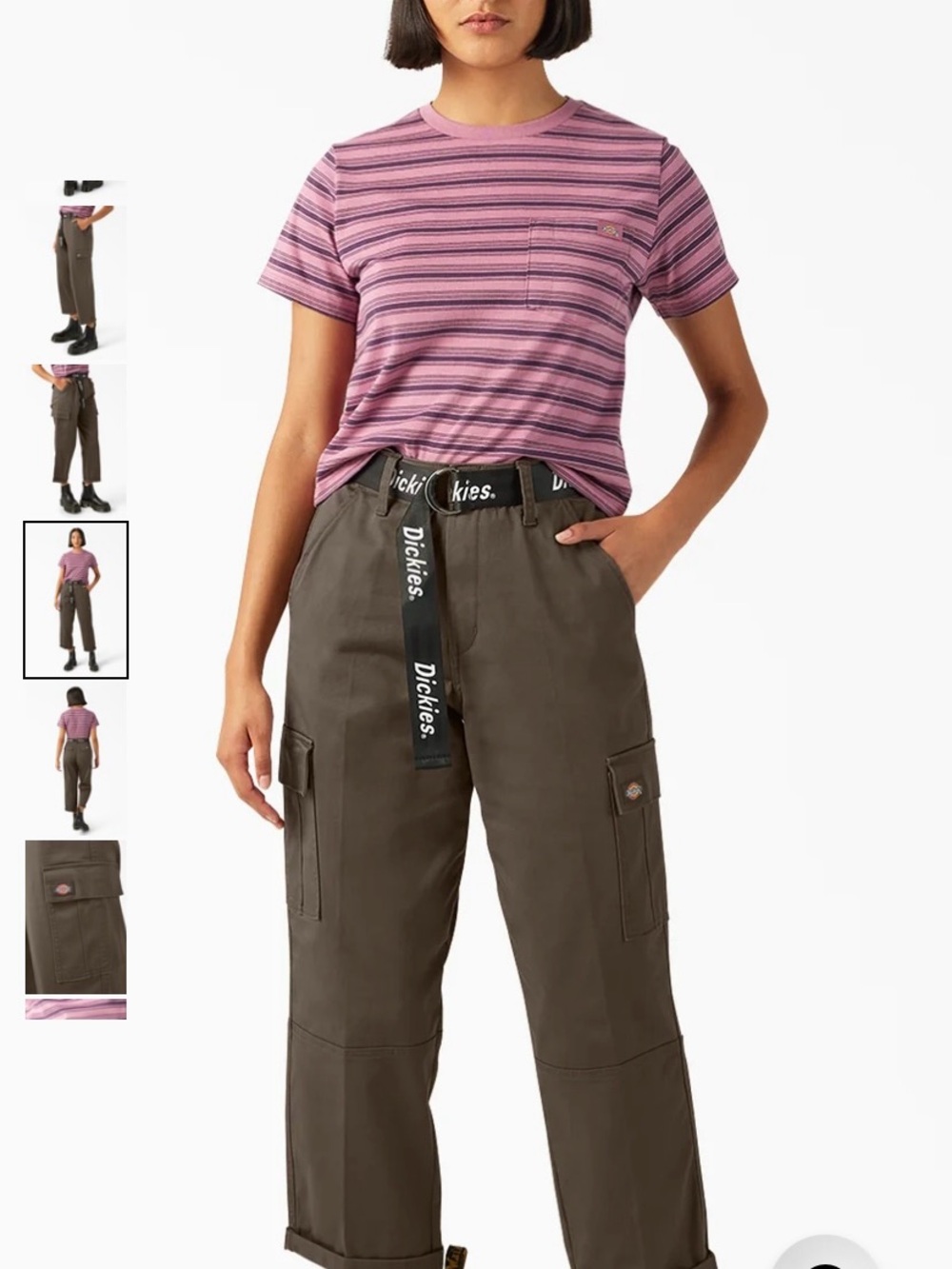 Dickies Women's Relaxed Fit Cropped Cargo Pants 34W